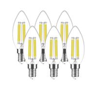 Morotty E14 LED Light Bulbs,E14 LED Candle Light Bulbs 4W,470lm,Cool White 6000K C35 Small Screw,Equivalent 40W,Non Dimmable - Pack of 6