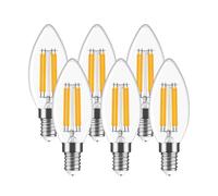 Morotty E14 LED Light Bulbs,E14 LED Candle Light Bulbs 4W,470lm,Warm White 2700K C35 Small Screw,Equivalent 40W,Non Dimmable - Pack of 6