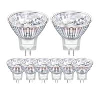 Morotty Pack of 8 MR11 GU4 Reflector Bulb 12V 10W, 35mm*35mm, Dimmable Spotlight Warm White 2800K, 100LM, GU4 Bi-Pin Base, 38°Beam Angle, for Hallway, Cabinet Lighting, Landscape Lighting