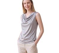 MOROUTLINE Womens Mulberry Silk Tank Top/Sleeveless Cowl Neck Pure Silk Blouse Tops|Summer Real Silk Tank T-Shirt, Silver-Grey, XL