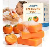 Morovan Persimmon Soap for Body Odor: 3 PCS Bars Natural Persimmon Bar Soap for Old People Smell, Effective Odor Control for All Skin Types & Sensitive Skin
