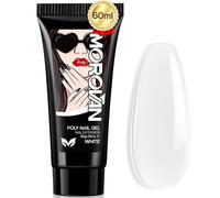 Morovan Poly Gel Large Capacity: 60ml White Builder Gel for Trendy Nail Art Design, Extension, Easy DIY at Home for Beginners & Professionals