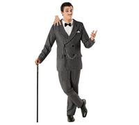 Morph 1920s Gangster Costume For Men | Adult Gangster Suit Halloween Costume | Classic Gangster Attire, XX-Large