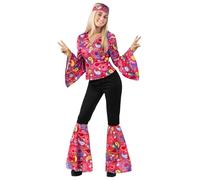 Morph 70s Disco Costume For Women, Hippie Fancy Dress Outfit, 60s Themed Party Attire, Retro Dress For Adults, XX-Large