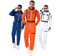 Morph Astronaut Costume Adult, Space Suit Costume For Men Women NASA Halloween Outfit, Orange, Large