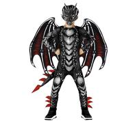 Morph Black Red Dragon Costume Kids Dragon Costume for Boys Jumpsuit Halloween Costumes for Kids M (7-9Y)