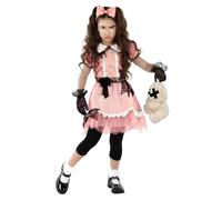 Morph Broken Doll Costume Girls - Creepy Doll Costume for Kids Girls - Scary Halloween Cracked Dolls Costumes for Girl Kids XL