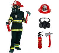 Morph Costumes Firefighter Costume for Boys Black Fireman Childrens Halloween Costumes Large