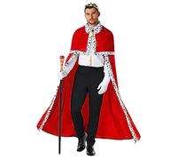 Morph Costumes King Costume For Adults - Royal Cloak, Cape, And Crown - Fancy Dress King Outfit - Red, One Size