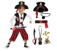 Morph Costumes Red Kids Pirate Fancy Dress Outfit - Boys & Girls Toddler 3-4 Years