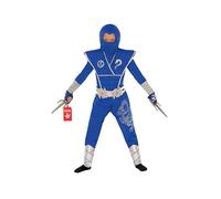 Morph Deluxe Blue Boys Ninja Costume With Ninjas Warrior Toy Accessory, Kids Ninja Costumes, Boy Halloween Costume, 10-12 Years