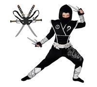 Morph Deluxe Silver Ninja Costume for Boys, Ninja Outfit Kids, World Book Day Costumes for Kids, World Book Day Costumes for Boys, Small