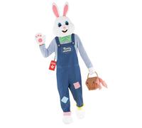 Morph Easter Bunny Costume Adult Rabbit Mascot Dungarees Suit for Easter Costumes Celebrations and Events, X-Large