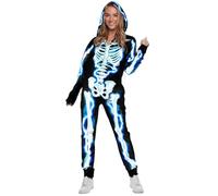 Morph Electric Skeleton Costume for Women - Adult One Piece Jumpsuit Halloween Skeleton Outfit - Spooky Fun, XX-Large