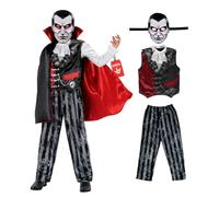 Morph Evil Kids Vampire Costume Boys With Mask- Boy Vampire Costume for Kids - Scary Halloween Costumes for Boys Dracula 3-4 Years