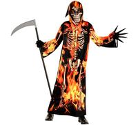 Morph Fire Grim Reaper Costume, Grim Reaper Costume Kids Boys, Skeleton Reaper Costumes Kids, Halloween Costumes For Kid, T2