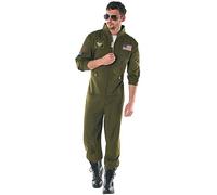 Morph Flight Suit Costume for Men, Adult Pilot Aviator Outfit, Air Force Halloween Costume, X-Large