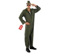 Fun Shack Aviator Costume Men Flight Suit Pilot Outfit Fighter Pilot WW2 Costume for Themed Events and Parties, Large
