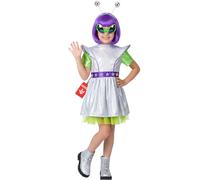 Morph, Galactic Alien Dress Costume, Halloween Costume | Galactic Alien Dress, Purple Wig, Green Glasses and Headband Included, Perfect for Halloween and Alien Themed Partie