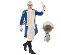 Morph, George Washington Costume Adult, Halloween Costumes for Men, L