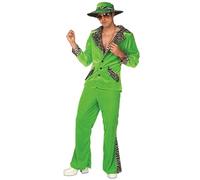 Morph Green Men's Pimp Costume - 70s Vegas Fancy Dress Outfit for Halloween and Themed Parties, X-Large