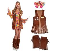 Morph Hippie Costume For Women - 70s Fancy Dress, 60s Hippie Dress, Retro Costume, Festival Outfit, Boho Style, X-Large