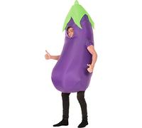 Morph Inflatable Eggplant Costume For Adults, Fun Blow Up Vegetable Outfit, Unique Food Costume For Parties, Halloween Costumes For Adults