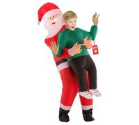 Morph Santa Inflatable Costume Kids, Santa Blow Up Costume, Santa Carrying Costume, Funny Inflatable Christmas Costume Kids One Size