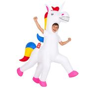 Morph, Inflatable Unicorn Costume, Halloween Costumes for Kids | White Inflatable Unicorn Suit with Rainbow Mane, Multicolored Tail Detail Included, Perfect for Halloween, Always a Hit