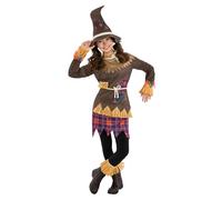 Morph Kids Scarecrow Costume for Girls - Creepy Scarecrow Outfit for Little Girls - Halloween Dress-Up Fun, X-Large