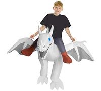 Morph Kids White Inflatable Ride-On Dragons Halloween Costumes Fancy Dress Outfit