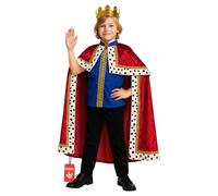 Morph, King Costume for Boys, Halloween Costumes for Kids | Blue Top with Ornate Detail, Flowing Red Cape, and Adjustable Crown Included - Perfect for Halloween, Fun for Dressing Up