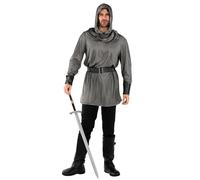 Morph Knight Costume Adult, Chain Mail Armor Men, Knight Chainmail Shirt Costume, Male Crusader Halloween Costumes For Men M