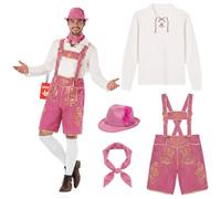 Morph, Lederhosen Man, Oktoberfest Outfits Men, Oktoberfest Costumes | Mens Lenderhosen including Dungarees, Shirt, Necktie and Alpine Hat; German Costume Perfect at Oktoberfest, October Festival