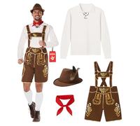 Morph Lederhosen Men Costume, October Festival Costume For Men, Oktoberfest Costumes, Halloween Fancy Dress For Adults, X-Large