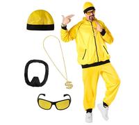 Morph Mens Track Suit Costume Yellow Hip Hop Outfit for Men 2000s Rapper Gangster Halloween Costumes For Men