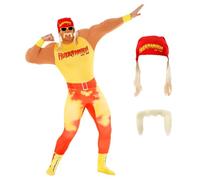 Morph Official Hulk Hogan Costume Adult, WWE Costumes Adult, Hulk Hogan Fancy Dress, Halloween Costumes Men, X-Large