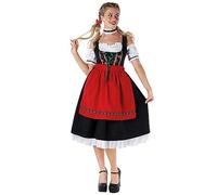 Morph Oktoberfest Costume Women - Bavarian Dirndl Dress with Apron for October Festival Fancy Dress Party, Large