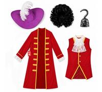 Morph Pirate Costume Men Adult, Captain Pirate Halloween Costumes for Men | Voluminous Wig, Hat, Jacket, Waistcoat, Hook Included, Perfect for Halloween Costumes For Adults