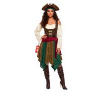 Morph Pirate Costume Women, Boho Pirate Dress, Women Halloween Costume | Womens Pirate Costume Includes Pirate Dress With Hat, Bandana, Belt and Over-skirt, Perfect for Halloween Costumes For Women