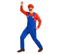 Morph Plumber Brother Red Mens, Mens Plumber Costume, Halloween Costume for Men, Halloween Costumes for Adults, X-Large