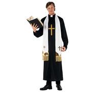 Morph Priest Costume for Men, Vicar Outfit for Halloween, Clergy Attire, Religious Costume, Large