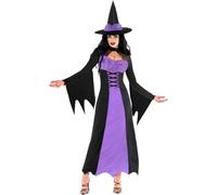 Morph Purple Witch Costume for Women - Adult Halloween Witch Dress, Outfit, and Accessories for Spooky Celebrations, Large