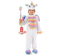 Morph Rainbow Unicorn Costume For Girls - Kids Unicorn Jumpsuit Dress Up Outfit - Halloween Party Dress Up Costume, 7-9 Years