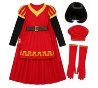 Morph, Red Fairytale Lord Costume Men, Halloween Costumes for Men | Royal Red Tunic with Attached Cape, Matching Gloves Included, Perfect for Halloween, Great for Fancy Dress