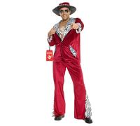 Morph Red Men's Costume - 70s Fancy Dress Outfit for Men - Vegas Fancy Dress - Halloween Costume for Men, Large