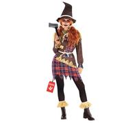 Morph Scarecrow Costume Women Plus Size Creepy Adult Scarecrow Outfit for Halloween Parties and Events, Large