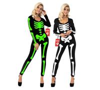 Morph, Skeleton Costume Womens, Halloween Costumes for Women | Glow-in-the-Dark Skeleton Bodysuit Included, Bold Bone Print, Long-Sleeve Cut, Perfect for Halloween, Great for Fancy Dress