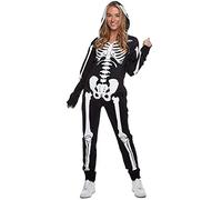 Morph, Skeleton Costumes for Women, Halloween Costumes for Women | Hooded Skeleton Jumpsuit Included, Bone Print Front, Back & Hood Included, Perfect for Halloween, Great for Fancy Dress