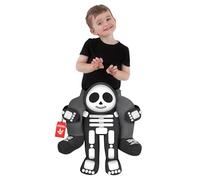 Morph Skeleton Piggyback Costume for Toddlers, Halloween Costumes for Kids | Black Bone-print Piggyback Suit with Stuff-your-own Dummy Legs Included, Perfect for Halloween, Great for Fancy Dress
